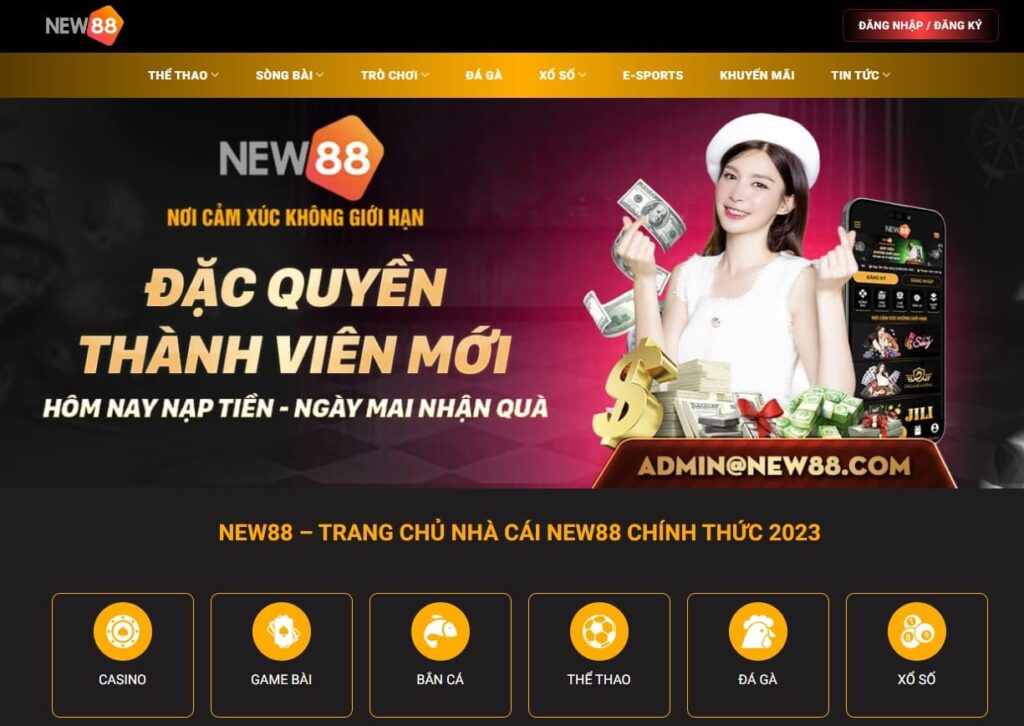 Giao diện trang chủ New88 chính thức 2024